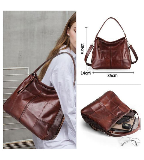 Genuine Leather  Luxury Top-handle Ladies Bucket Shoulder Designer Band Large Crossbody Bag