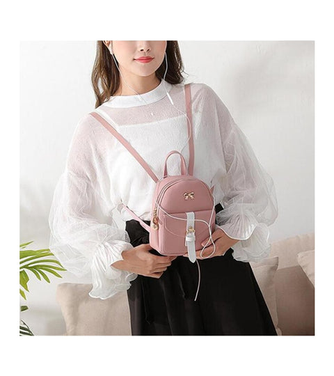 Bow Decor Double use Backpack for Women |  Leather knapSack | Shoulder Bag