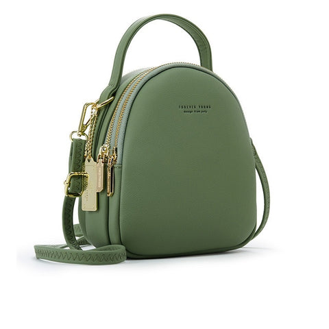 Women Multi-Function Small Backpack Ladies Shoulder Crossbody Bag Soft Leather Backpack
